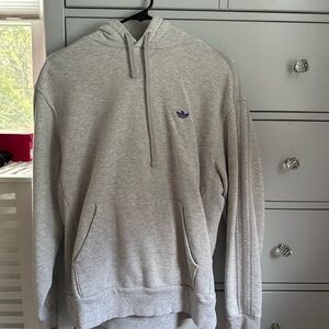 Adidas Gray Hoodie with Blue Logo